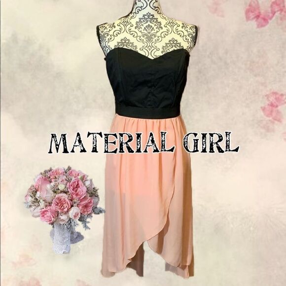 - $5 add in item material Girl lite pink black strapless dress - Picture 8 of 8